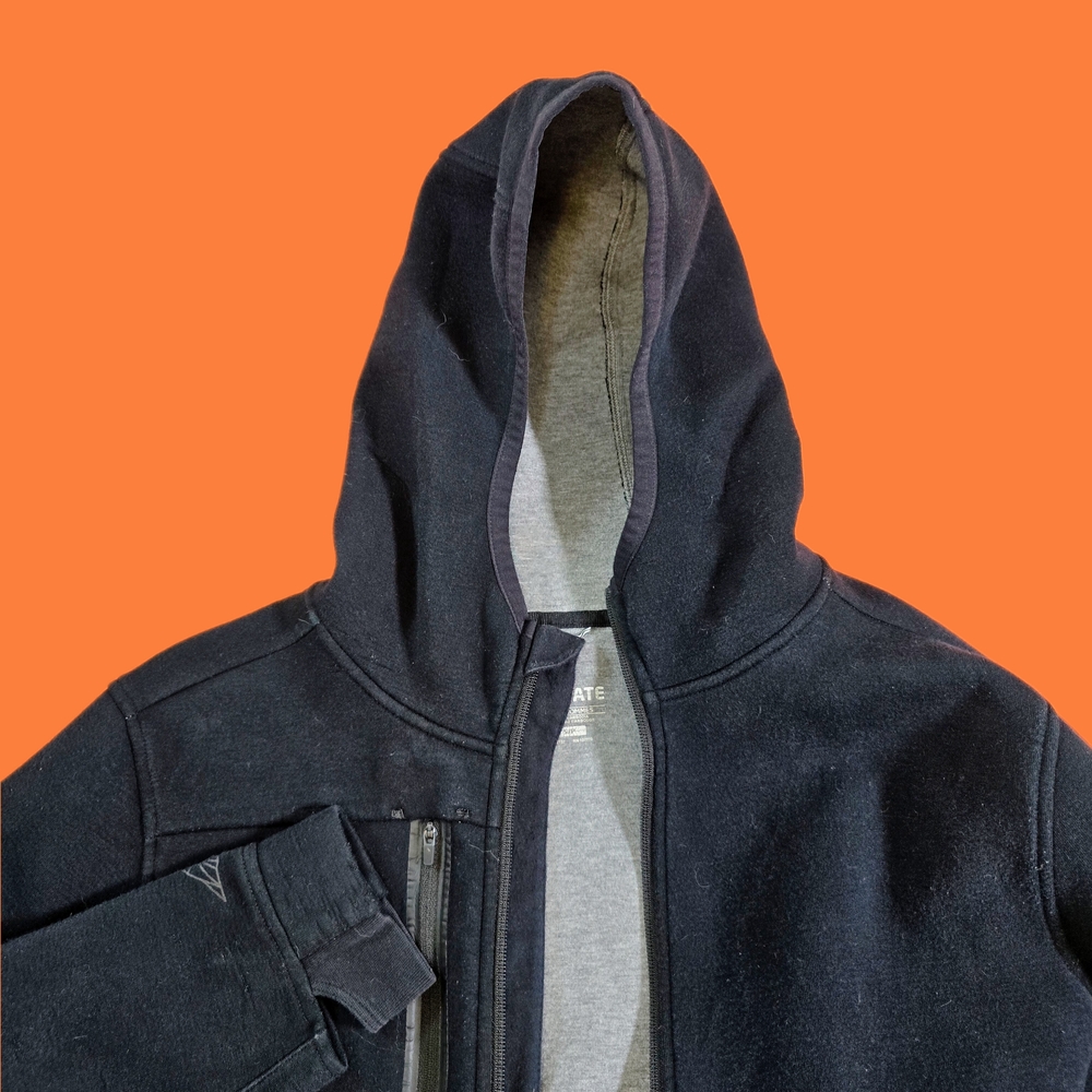 Black Lightweight Hooded Shirt Jacket with Zipper